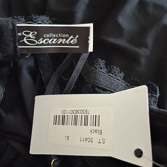 🆕 Escante Womens Black Flyaway Skirted Teddy Size XL - Picture 8 of 8